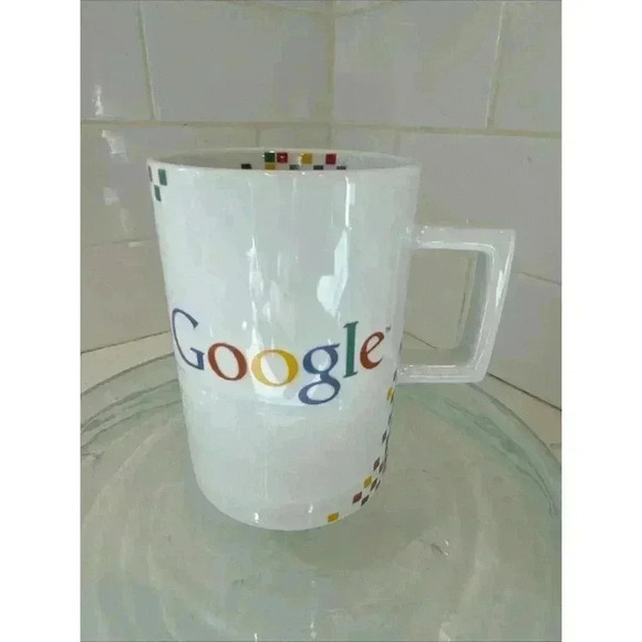 Pixels Logo Google Mug Cup Collectible Coffee Tea VTG Retro Computer Nerd Search - Picture 1 of 10